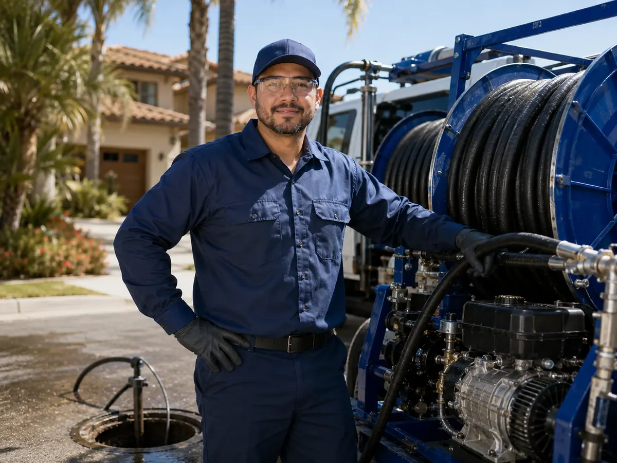 Hydro jet sewer cleaning in Anaheim