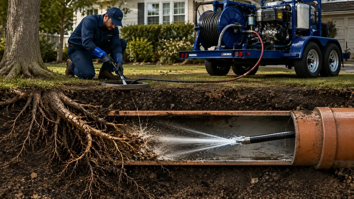 Tree Root Removal with Hydro Jetting in Anaheim